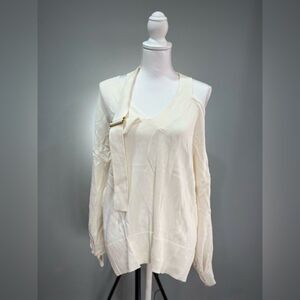 SALE! Cream Lucyswhims The Drop Buckle Slouchy Sweater Size M EUC